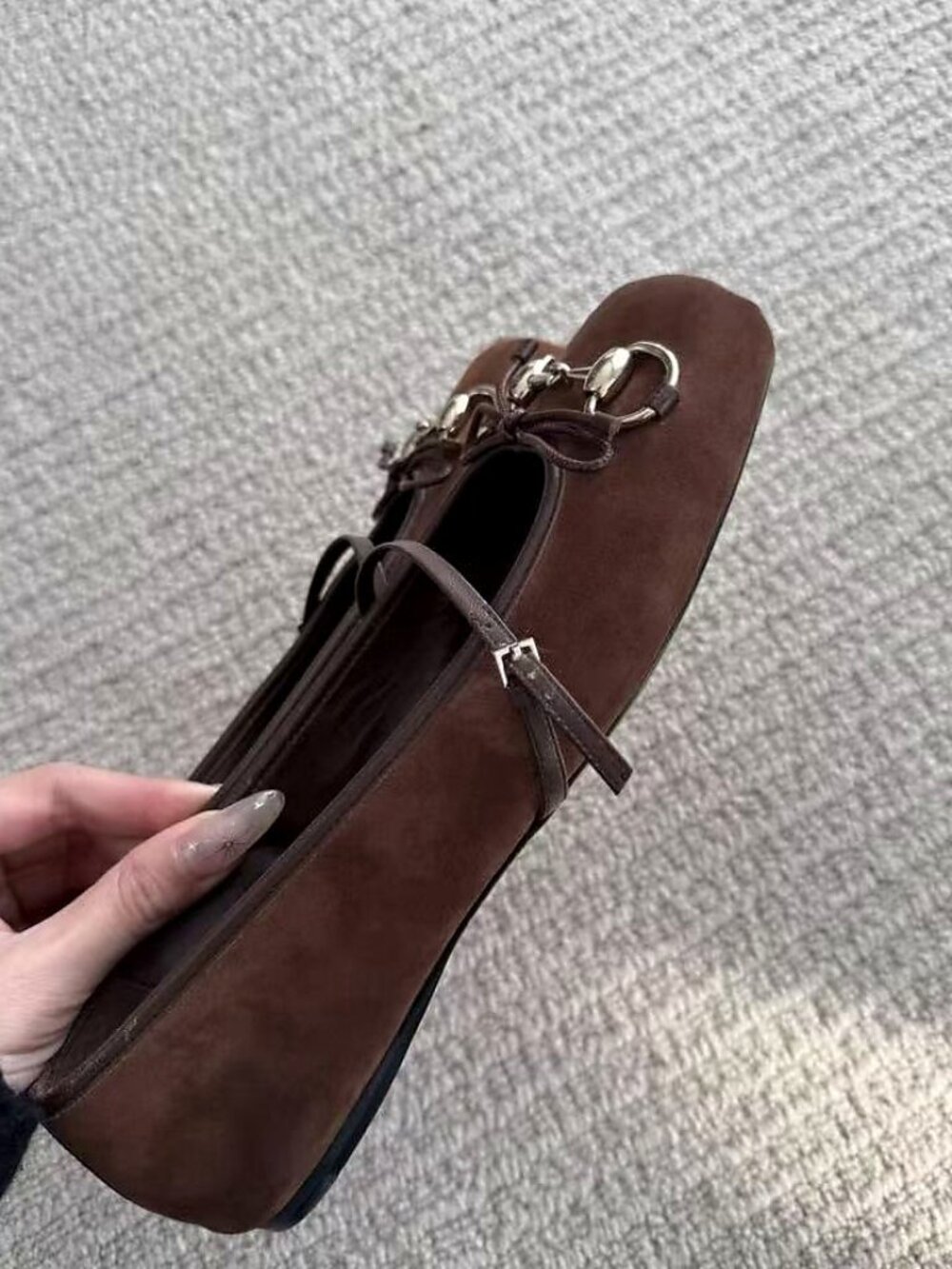 Gucci Suede Horsebit Flats - Picture 4 of 4